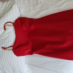 Chain Accent Strappy Mini Sheath Dress